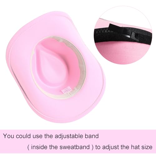 Lanzom Kids Girls Boys Cowboy Cowgirl Hat with Buckle Belt Toddlers Felt Western Hat4