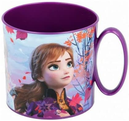 Kids Character Cute Mini Mug 265ML Drinking Re-Usable Plastic Cup Microwave Safe (Frozen Forest)