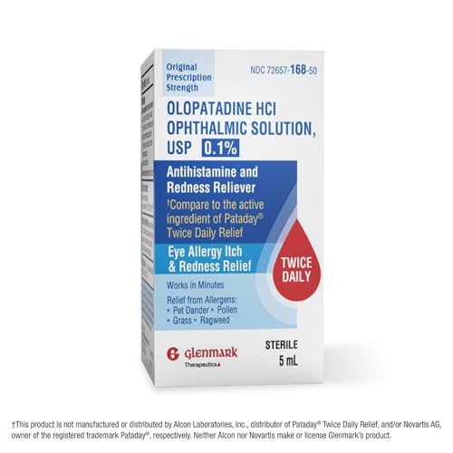 glenmark therapeutics olopatadine eye drops for allergies redness relief antihistamine eye drops allergy relief from pet dander pollen grass ragweed works in minutes olopatadine hcl 01 5ml