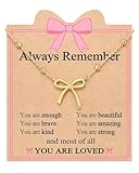 UNGENT THEM Gold Bow Necklace Jewelry Tween Teen Girl Gifts Trendy Stuff Cute Girly Aesthetic Preppy Things Valentines Day Gifts for Kids Teenage Girls 8 10 12 14 16 18 13 11 9 Year Old Birthday