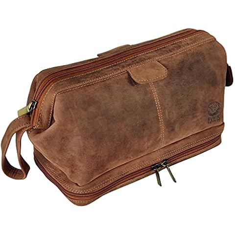 Mens Leather Wash Bag - Handcrafted Toiletry Bag for All Your Travel Toiletries Cover