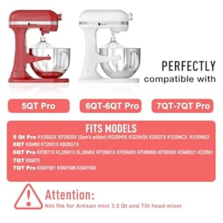 6QT Stainless Steel Mixer Bowl for Kitchenaid Stand Mixers, Kitchen Aid Mixing Bowl for 6QT Lift Mixer with Handle