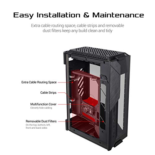 Image of ASUS ROG Z11 Mini-ITX /DTX Gaming Case with Patented 11 Tilt Design, Compatible with ATX Power Supply,3-Slot Graphics, Front I /O USB 3.2 Gen 2 Type-C, 2x USB 3.2 Gen 1 Type-A and ARGB Control Button