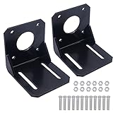 weideer 2Pcs 57mm Stepper Motor Mounting Bracket Alloy Steel L-Shape Fixed Seat for NEMA23 Stepper Motor with Screws and Nuts K-029-57