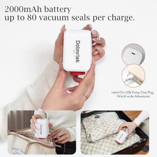 Image of 6pcs Vacuum Seal Bags for Clothing Travel, Cordless Pump, Carry-on Size Compression Packing Bags, 4000Pa Suction & 2000mAh Battery, Vacuum Storage Bags for Clothes, Luggage, Suitcase, Space Saver