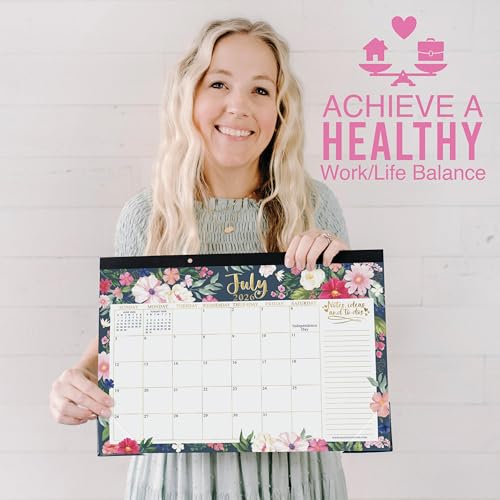Image of Hadley Designs Large Teacher Desk Calendar 2026-2027 - Desktop Calendar 2026, 18-Month Academic Desk Calendars for School, Home & Office, Cute Classroom Must Haves, Back to School Teacher Gifts