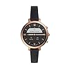 Fossil Women's 38mm Monroe Stainless Steel and Leather Hybrid HR Smart Watch, Color: Rose Gold, Black (Model: FTW7035)