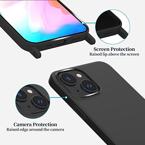 Image of Compatible with iPhone 14 Plus Case with Lanyard Crossbody iPhone Case with Strap Adjustable Shockproof Drop Protection Silicone Phone Cover for iPhone 14 Plus 6.1''