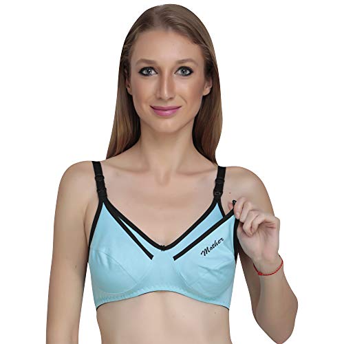 Image of Women Non Padded Bra - Made of Pure Cotton Full Coverage Non Wired Seamless Pushup Soft Cup for T-Shirt Saree Dress Sports Garment for Daily Use Everyday