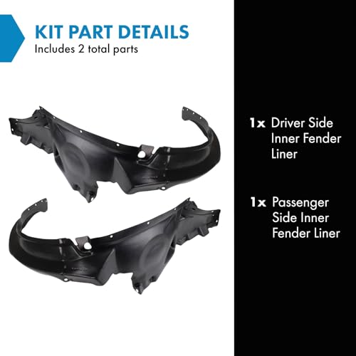 Image of TRQ Inner Fender Liner Set Compatible with 2005-2010 Pontiac G6 GM1248174 GM1249174