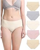 Neione Seamless Women's Cotton Underwear No Show Hipster Panties with No Panty Lines Invisible Briefs 5 Pack Sweet Nude Medium