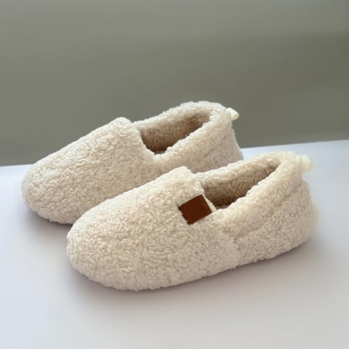 Women Soft Curly Full Slippers, Lightweight Memory Foam Indoor House Shoes Fuzzy Slip-on Slippers2