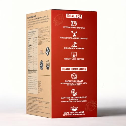 Image of Neulife SUPER ISOLATE Whey Protein | Max Absorption Protein Shake with Real Fruit Chunks | | 5x40g Single Servings Sachets | 5 Serving Travel Pack | Strawberries & Creme with Real Fruit