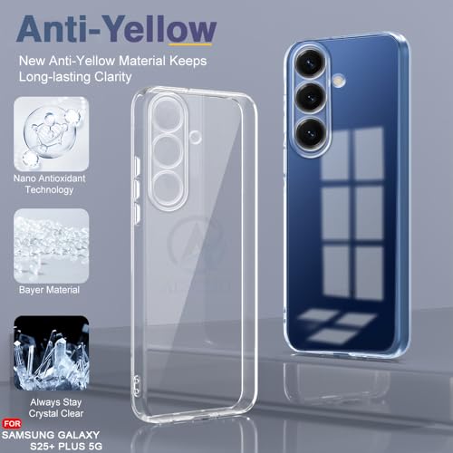 Image of AESTMO Back Case Cover for Samsung Galaxy S25 Plus 5G | Crystal Clear Design | Shock Proof Design | Transparent Back Case Cover for Samsung Galaxy S25 Plus 5G (Transparent, TPU)