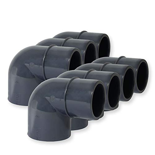 Paradies Pool GmbH PVC Fitting Winkel 90° Ø50mm Klebemuffe x Ø 40/50mm Klebestutzen, Qualität aus Europa, Menge: 7 Stück Cover