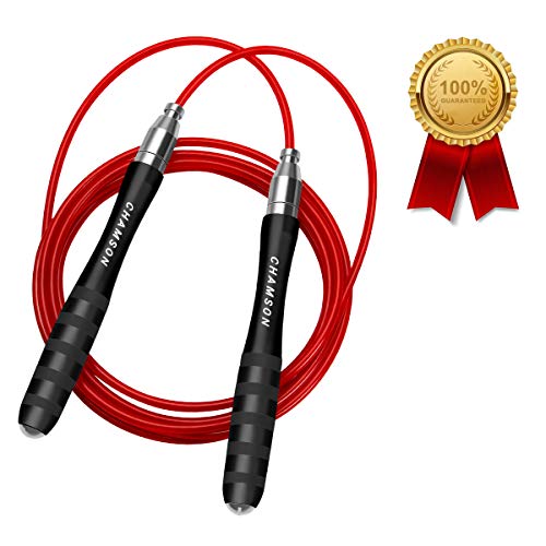 CHAMSON Speed Jump Rope Adjustable Self-Locking Skipping Ropes for Jump Rope Workout, Jump