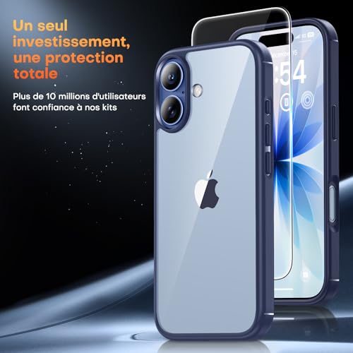 Coque iPhone 17 TAURI anti-choc mince avec protection écran bleue