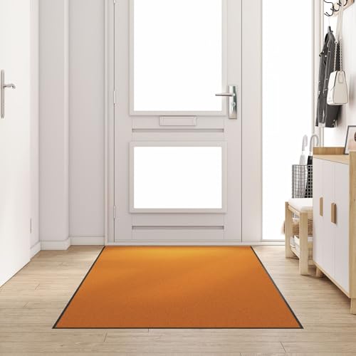 Brokky 4100746 Washable Doormat - Orange,120x300 cm Wooden Standing Side Cabinet Unit for Living Room Kitchen Hallway