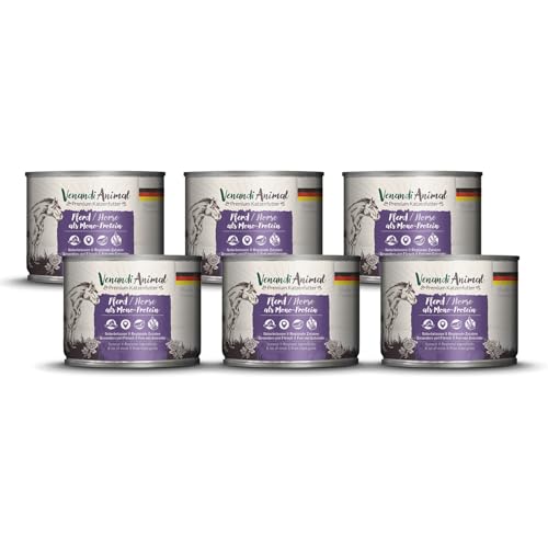 Venandi Animal – Premium Katzenfutter – Pferd als Monoprotein, Nassfutter, getreidefrei und naturbelassen, 6er Pack (6 x 200g)