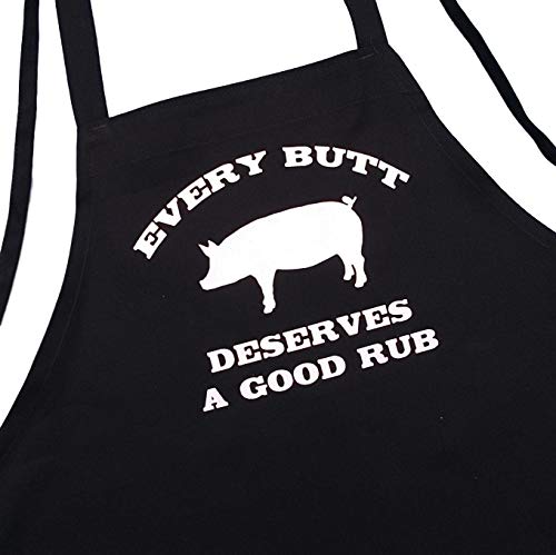 CoolAprons BBQ Aprons Every Butt Deserves A Good Rub Funny Apron for Men