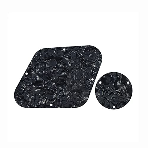 ROZILO LP Control Back Plate and Switch Plate Cavity Cover Pickguard for China Made Epiphone Les Paul Black Pearl