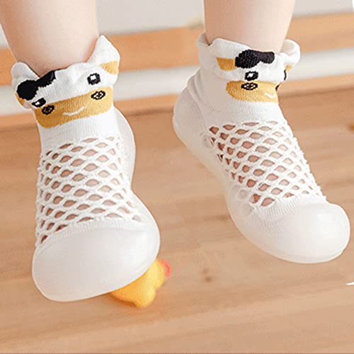 Infant Boys Girls Animal Prints Cartoon Shoes Toddler Breathable Mesh The Floor Non Slip Prewalker Shoes Kids High Heels (White, 18 Infant)2