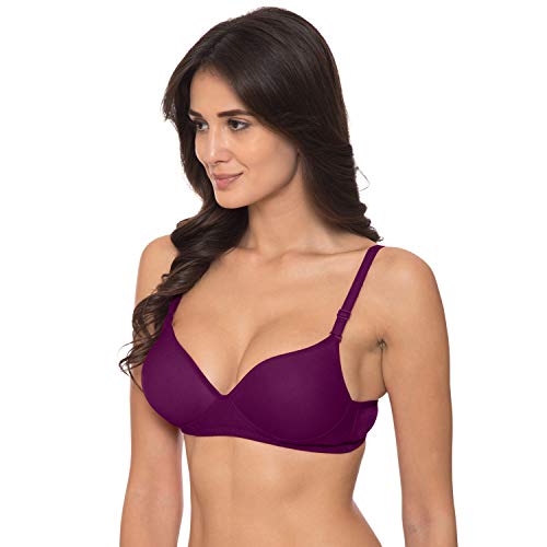 Image of Komli - Heavily Padded Push-Up Bra - Cotton Rich - Balconette - 3 /4th Coverage, Seamless, Wireless, Multiway Straps - T-Shirt Bra
