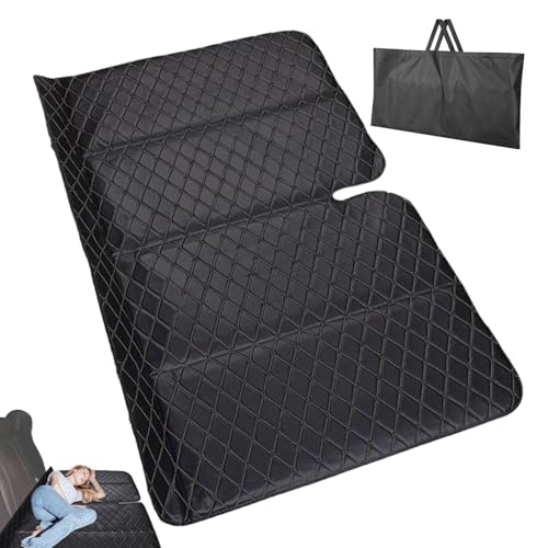 Matelas de Voyage Pliable pour Siège Arrière de Voiture - Lit de Camping Non Gonflable avec Rallonge et Coussin