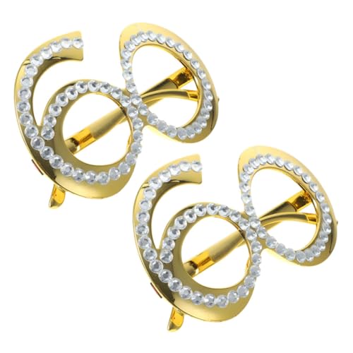 OUNONA Birthday Party Glasses 2pcs Novelty Eyewear Rhinestones Lightweight Plastic Frame for Anniversary Dance Photo Booth