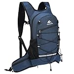 Flintronic Mochila de Ciclismo Ligera para Mountai...: 🚵‍♂️【Diseño para ciclismo】 La mochila de ciclismo de 8L tiene un compartimento principal que puede acomodar una bolsa de hidratación de 2L y dos correas mágicas de cierre de velcro para asegurar los orificios de la bolsa de agua. Orificio superior de...