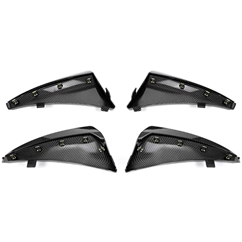 Image of KUAFU 4Pcs Front & Rear Splash Guard Fender Flares Compatible with 2020-2025 Chevy Chevrolet Corvette C8 Replacement for 84263453 84263457 Mud Flaps Carbon Fiber Color
