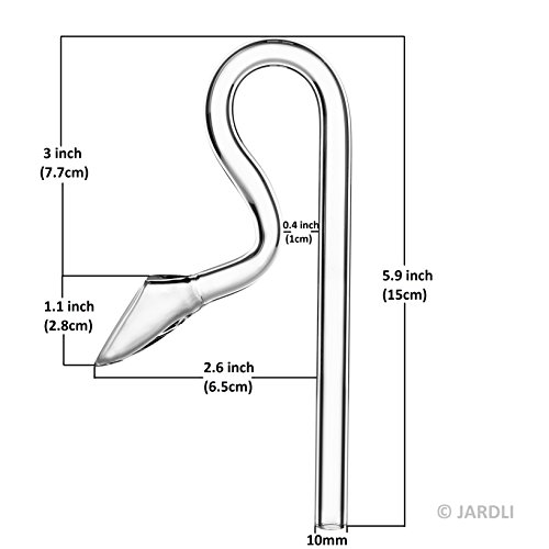 Jardli Glass Mini Lily Pipe Violet Outflow 10Mm For 9/12Mm (3/8'' Id) Tubing - Nano Aquarium Planted Tank #TOP1