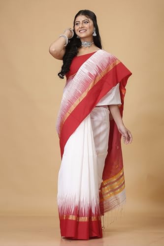 Image of OISHANI SAREE GHOR Women's Traditional Ikkat Handloom Sarees