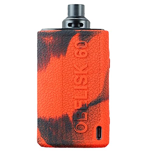 Rayley Protective Silicone Texture Case for GeekVape Obelisk 60 AIO Mod Kit Skin Sleeve Cover ModShield Wrap Gel Case (Black Red)