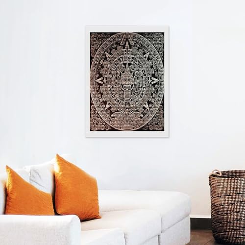 Kit de pintura de diamantes del calendario maya VstaDank para adultos con lienzo completo redondo 7