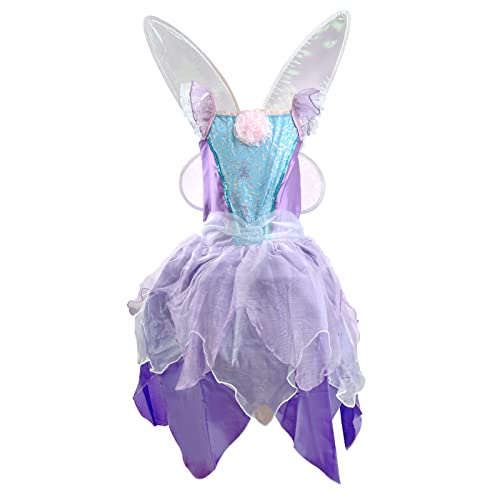 Free Beauty Costume Dress For Girls Purple Fairy Costume-Child Kids Isabela Madrigal Princess Halloween Dress Up With Glasses Earrings Christmas Party #TOP1