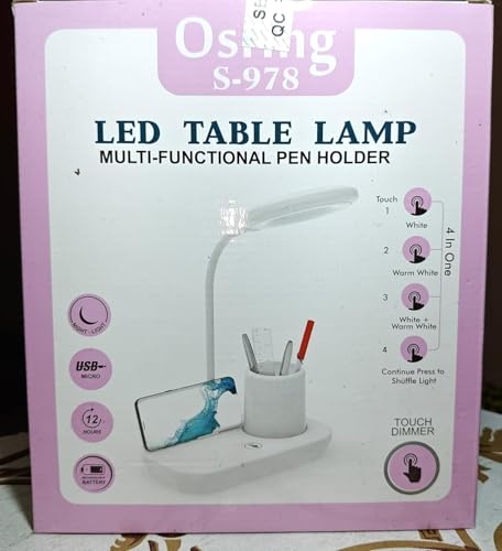 Image of LED Table Lamp, Square Shape, with USB Input, Indoor Lighting