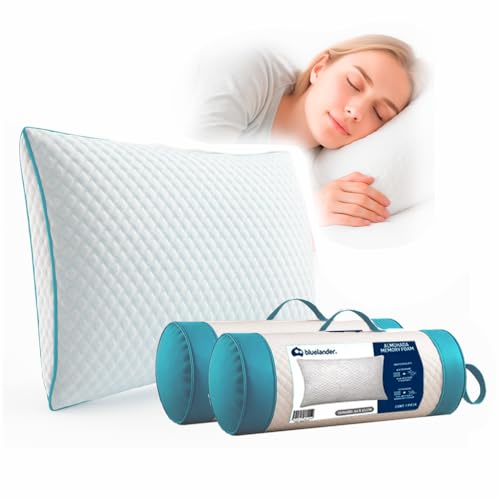 Opiniones y reviews de Almoadas los más solicitados. 48 Bluelander Almohada Memory Foam, Pack de 2 Almohadas, 100% Memory Foam, Suavidad y Frescura, Hipoalergénica, Antibacterial, 64 * 45 Cm, Moldeables, Comodidad Garantizada, Soporte,...