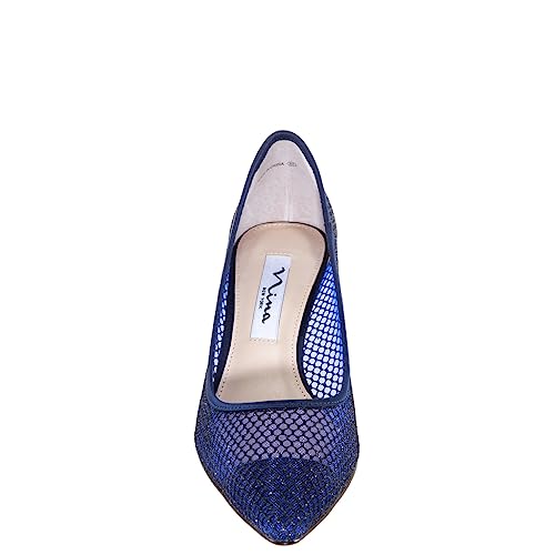 NINA Niley - Women's Gunmetal Mesh Low-Heel Classic Fashion Dressy Pump Shoes - Elegant and Comfortable Women's heeled Pumps - Casual and Dress3