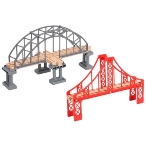 LIOOBO 2Pcs Train Track Bridge DIY Model Railway Accessories Flexible Assembly Learning Safe Lightweight Design for Imaginative Play for Train Enthusiasts