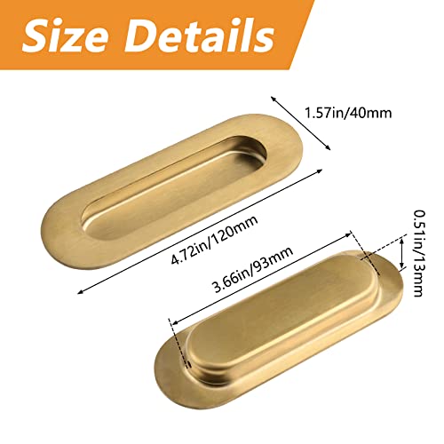 MOROBOR 2Pcs Brushed Gold Stainless Steel Side Hole Flush Pull - Image 2