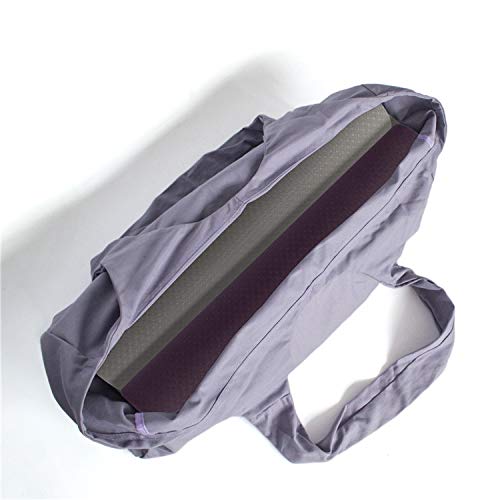 zalati Large Yoga Mat Bag with Side Pocket & Inner Zipper Pocket Canvas Carry Bag for Yoga Gym Outdoor Sports - Purple - Image 2