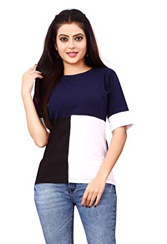 Image of DHRUVI TRENDZ Women's Regular Fit Tops | T Shirt for Women | Tops for Jeans for Women | Tops for Women | Western Tops for Women Stylish | T-Shirt for Women