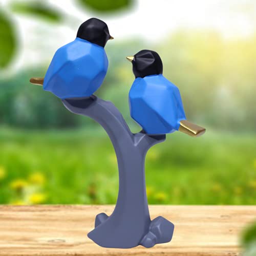 Image of AUGEN Polyresin Birds Blue Idol Statue Showpiece for Home Decor Decoration and Gifting (1 Piece, 9816A)