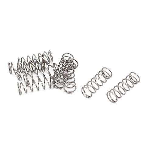 Aexit 0.6mmx7mmx20mm 304 Springs Stainless Steel Compression Springs Silver Compression Springs Tone 10pcs