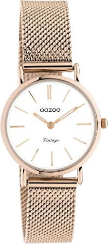 Oozoo Vintage Damen Uhr - Armbanduhr Damen mit 14mm Mesh Armband - Analog...