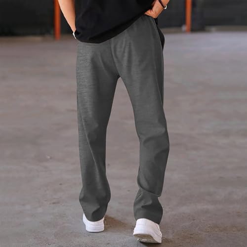 Hawyet Mens Casual Pants Ribbed Elastic Waist Drawstring Straight Leg Summer Pants Lightweight Basic Lounge Trousers4