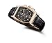 ASOROCK WATCHES Rosegold/Black Ambassador | 42mm Mens Automatic Stainless Steel Watch | tonneau Barrel Homage Style | Top Grain Italian Leather Watch Band | Moonphase Perpetual Calendar Watch