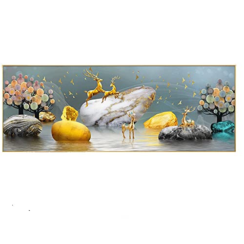 Peinture diamant cerf de fortune 80x180cm grand format kit complet strass 5D