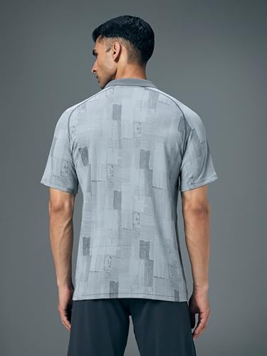 Image of TECHNOSPORT Men's Slim Fit Printed Half Sleeve Polo T-Shirt with Matpiq for Casual & Regular Use